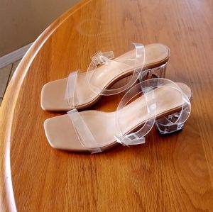 Tipping the glass mid heels by Fashion Nova